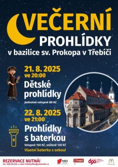 Večerní prohlídky baziliky - plakát